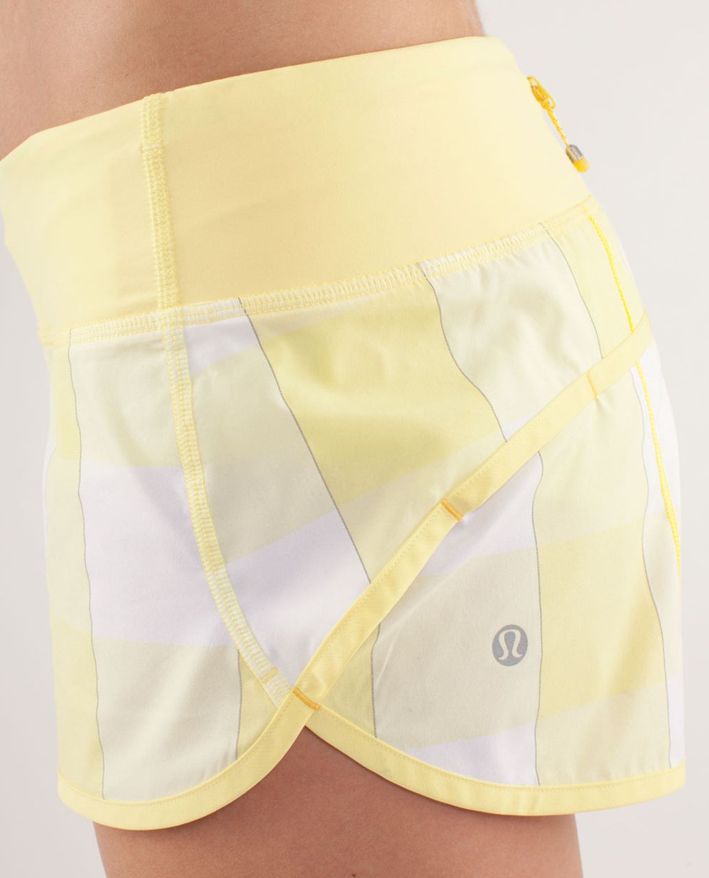 Lululemon Run:  Speed Short - Gros Gingham Mellow Lemon / Mellow Lemon / Burning Yellow