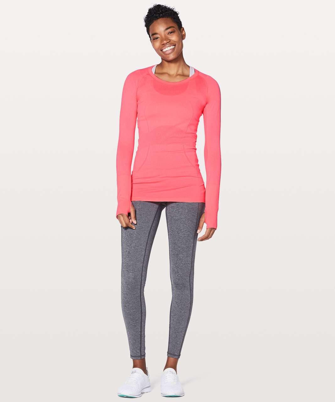 Lululemon Swiftly Tech Long Sleeve Crew - Flash Light / White