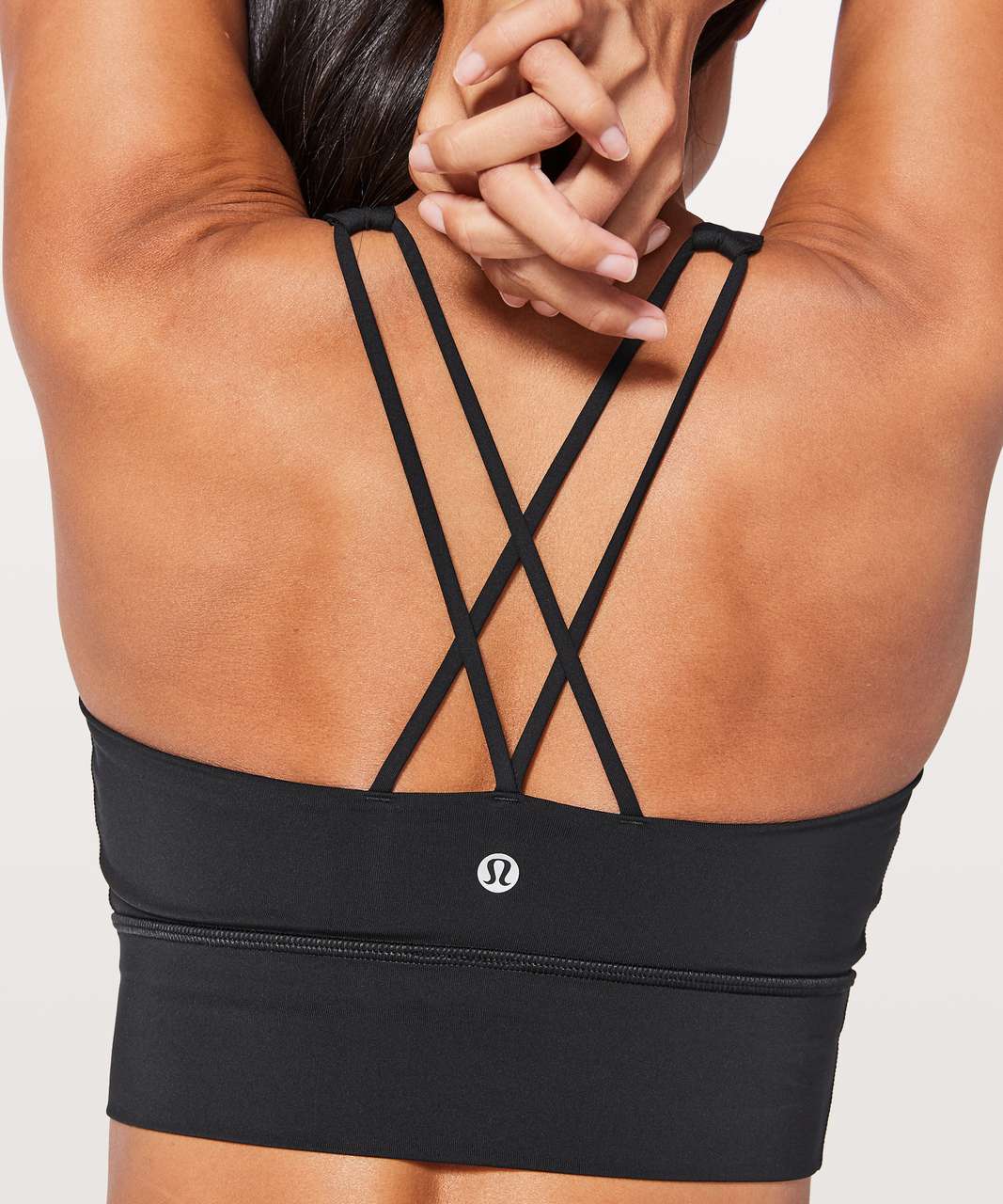 Lululemon Free To Be Moved Sports Bra Solid Black Luxtreme Strappy 4  Longline