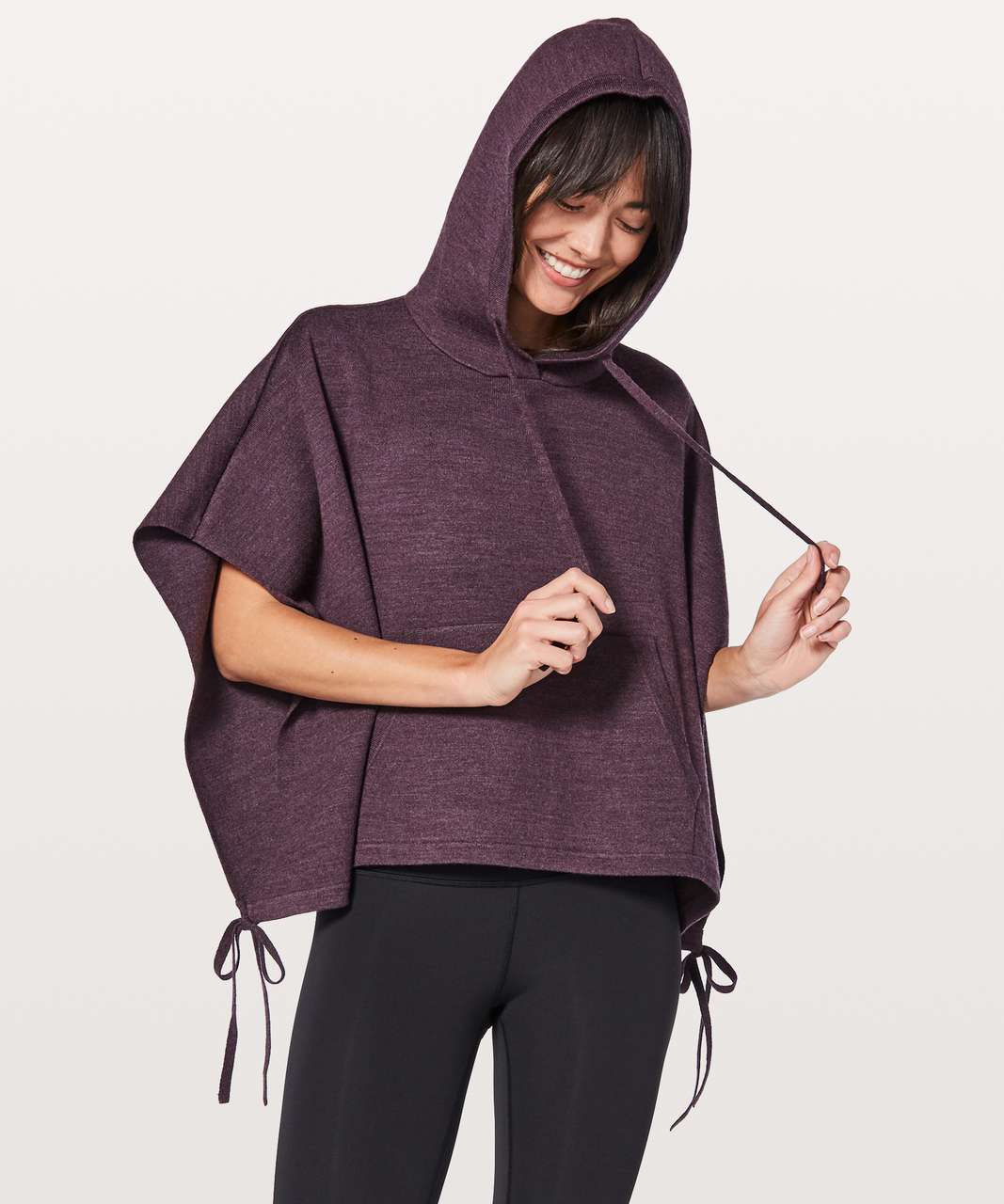 Lululemon All In A Day Hooded Poncho - Heathered Black Cherry