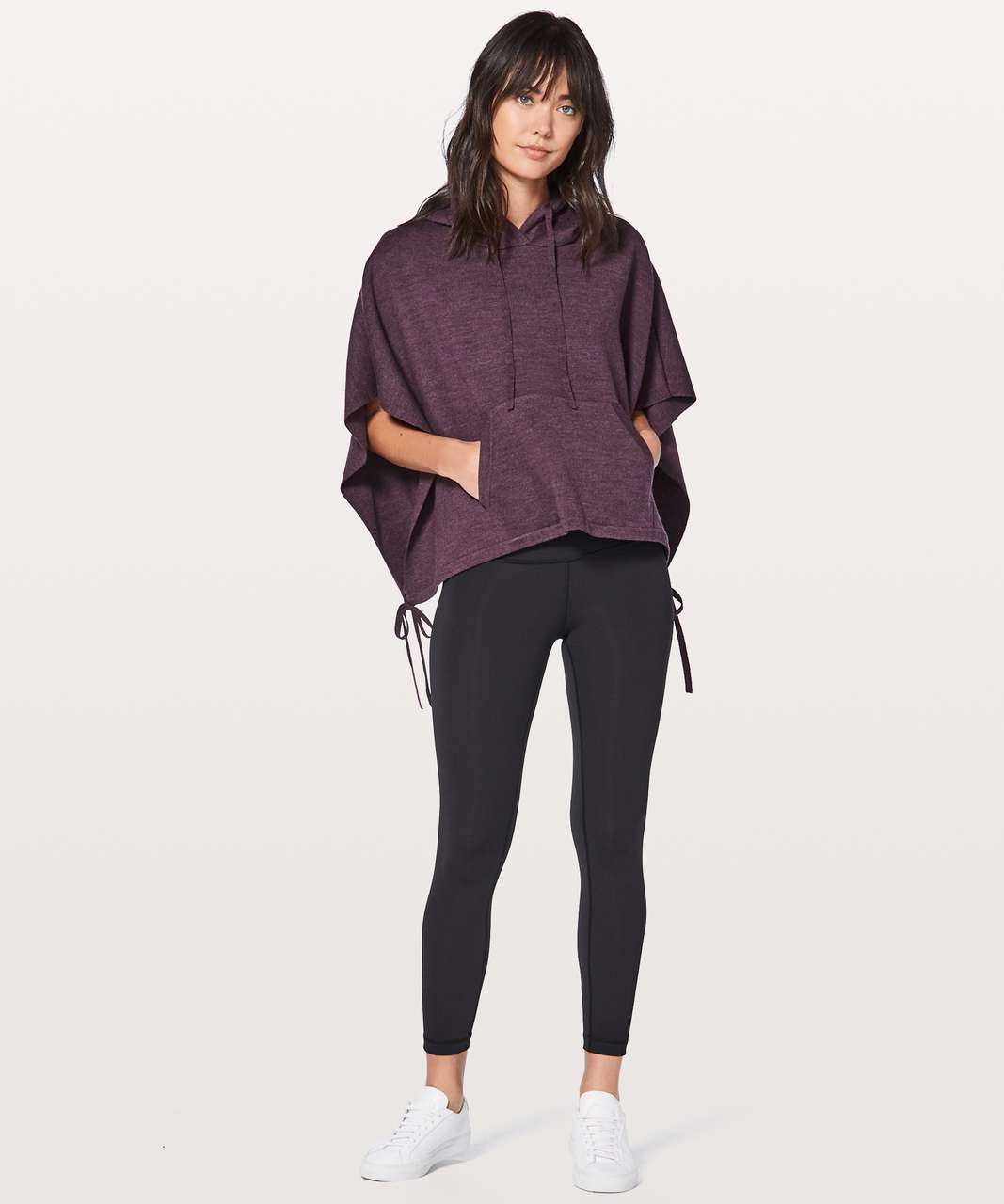 Lululemon All In A Day Hooded Poncho - Heathered Black Cherry