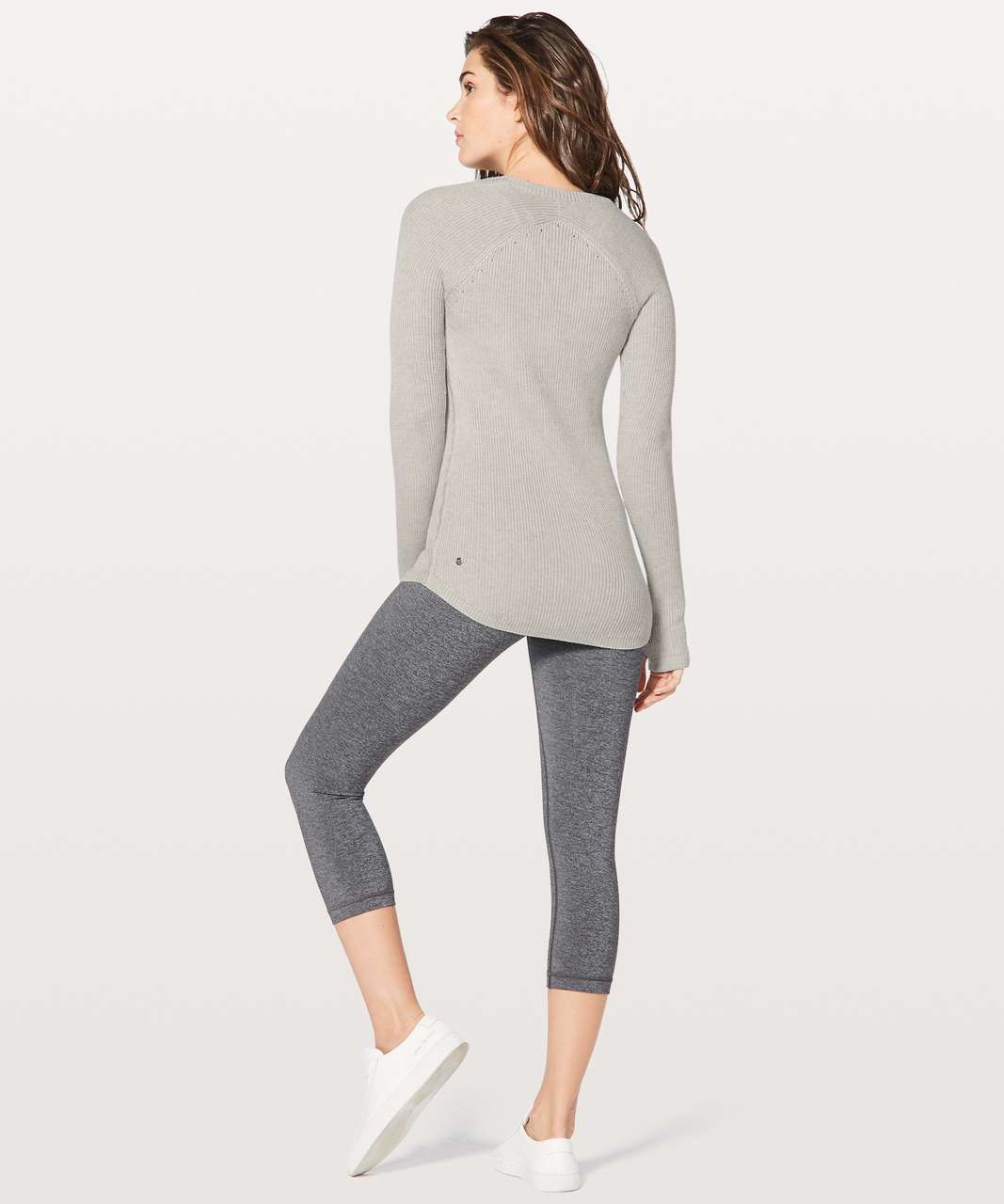 Lululemon Cabin Yogi Long Sleeve - White / Heathered Light Grey