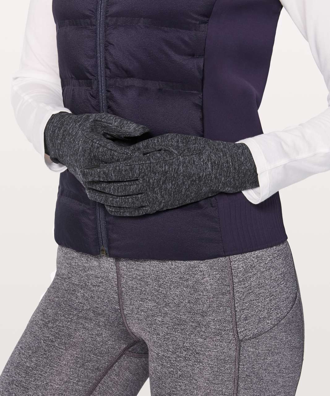 Lululemon Run It Out Gloves - Heathered Dark Cast / Black