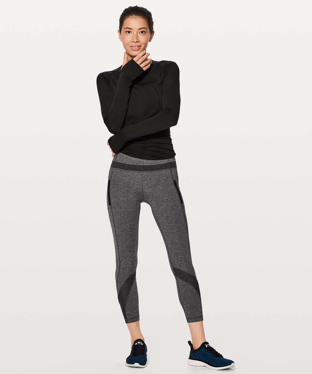 Lululemon Inspire Tight II - Heathered Black / Black