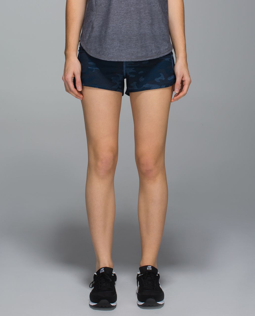 Lululemon Run:  Speed Short *4-way Stretch - Heathered Texture Lotus Camo Oil Slick Blue / Alberta Lake