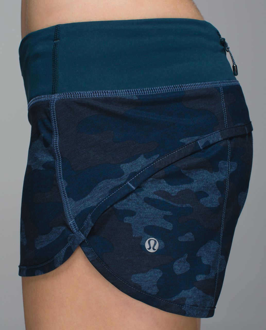 Lululemon Run:  Speed Short *4-way Stretch - Heathered Texture Lotus Camo Oil Slick Blue / Alberta Lake