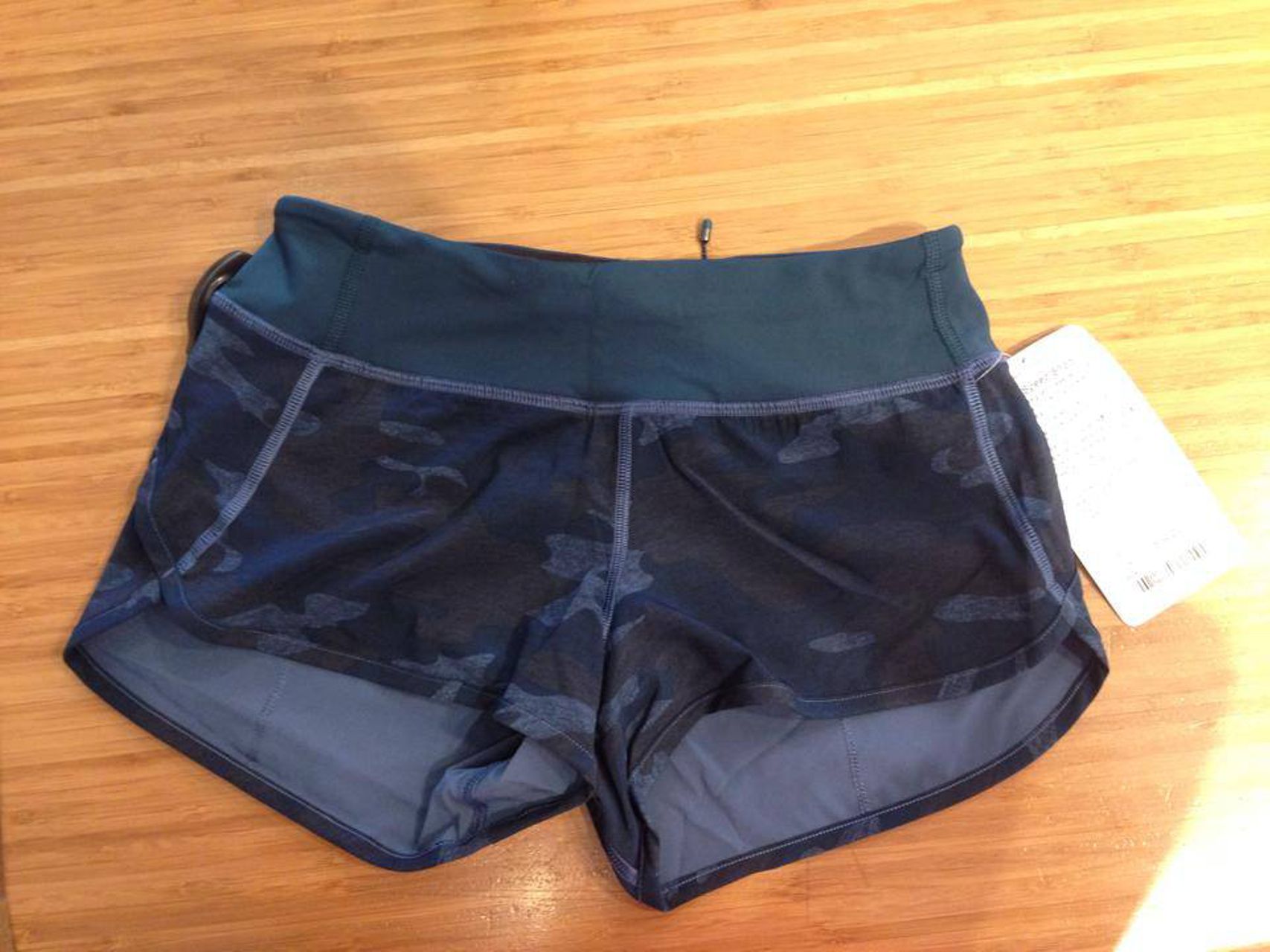 Lululemon Run:  Speed Short *4-way Stretch - Heathered Texture Lotus Camo Oil Slick Blue / Alberta Lake