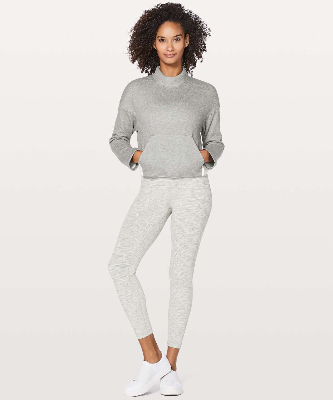 Lululemon Light As Warmth Crew - Heathered Medium Grey / White