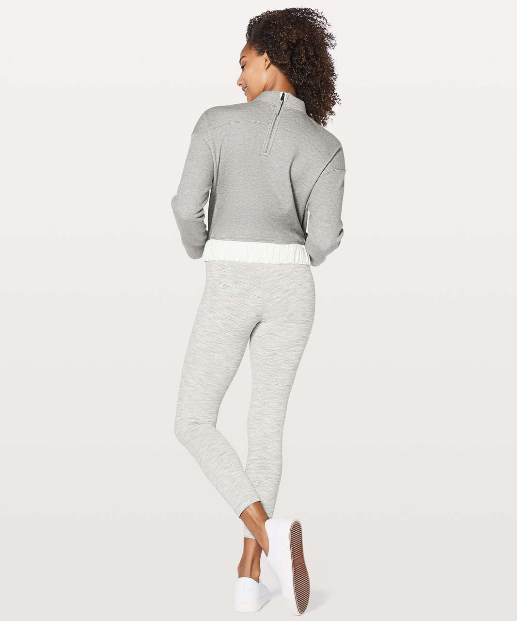 Lululemon Light As Warmth Crew - Heathered Medium Grey / White