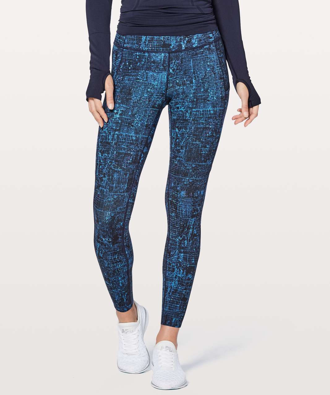 Lululemon Fast & Free 7/8 Tight II *Nulux 25 - City Lights Multi Black - lulu  fanatics