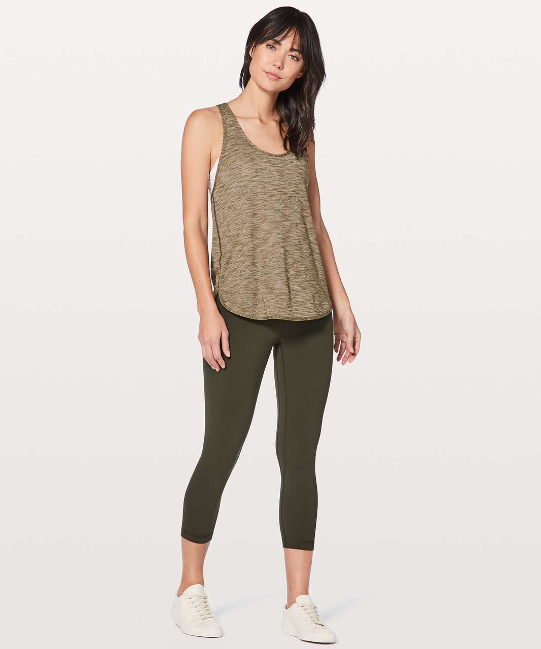 Lululemon 105 F Singlet - Heathered Military Green