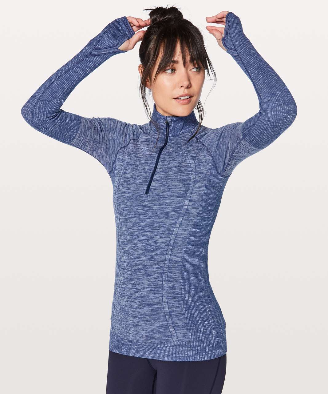 Lululemon Swiftly Wool 1/2 Zip - Hero Blue / White