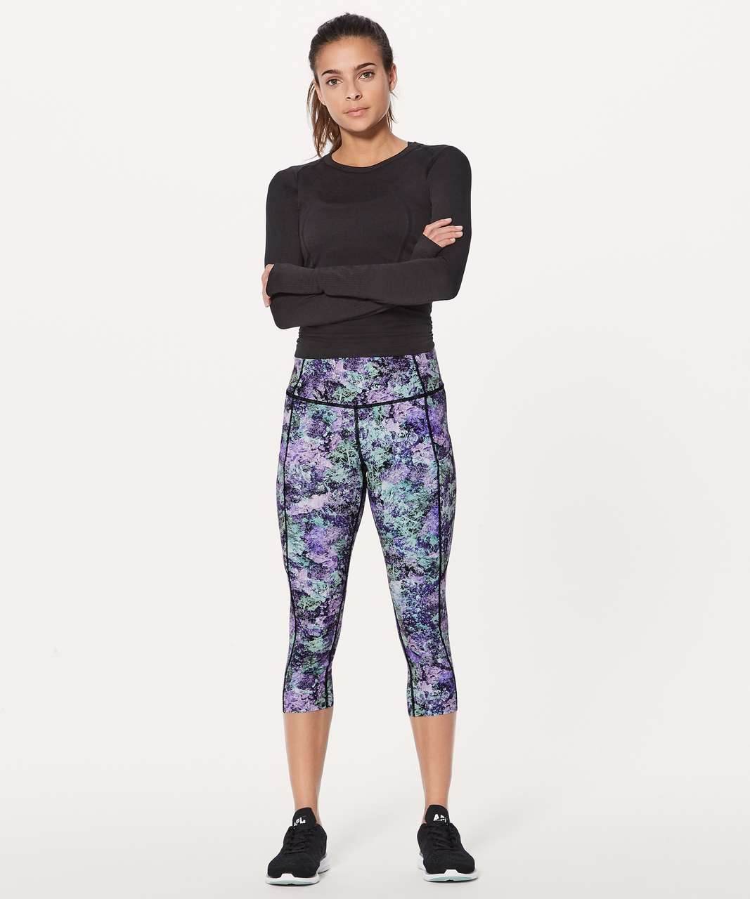 Lululemon Fast & Free 7/8 Tight II *Nulux 25 - Vivid Vision Multi Black -  lulu fanatics