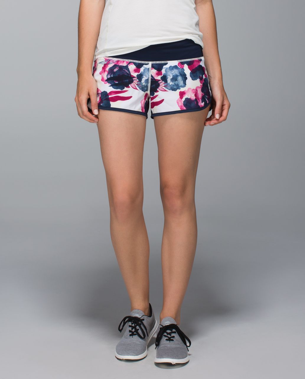 Lululemon Run:  Speed Short *4-way Stretch - Inky Floral Ghost Inkwell Bumble Berry / Inkwell