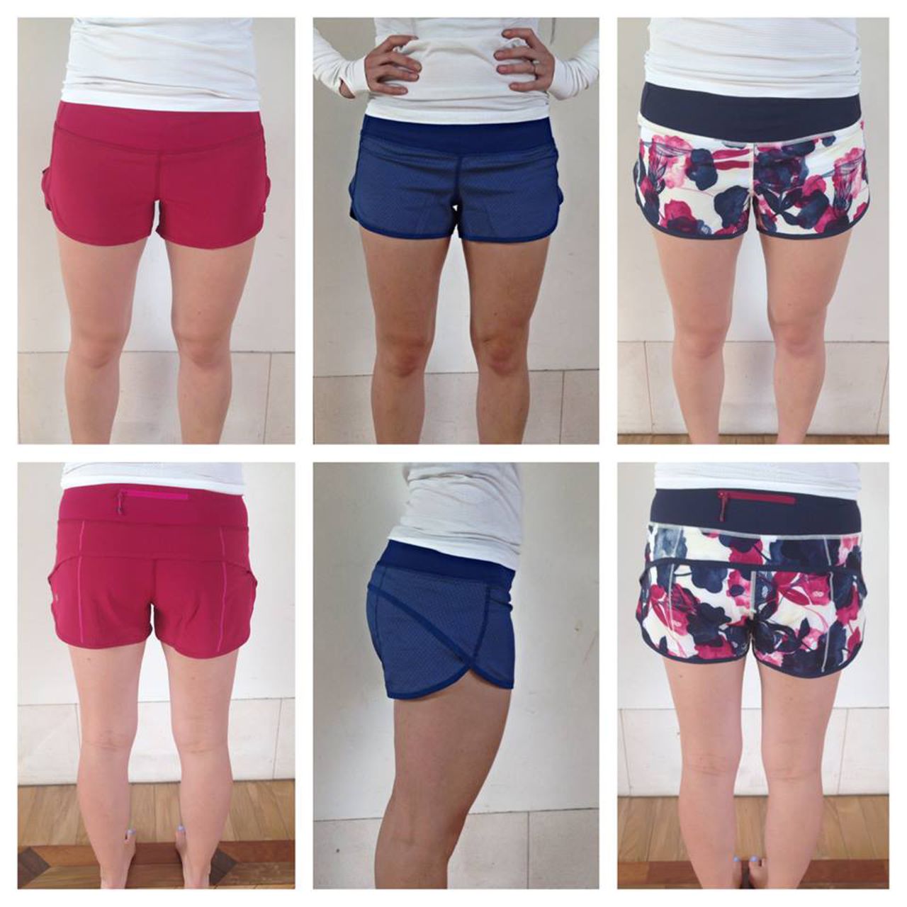 Lululemon Run:  Speed Short *4-way Stretch - Inky Floral Ghost Inkwell Bumble Berry / Inkwell