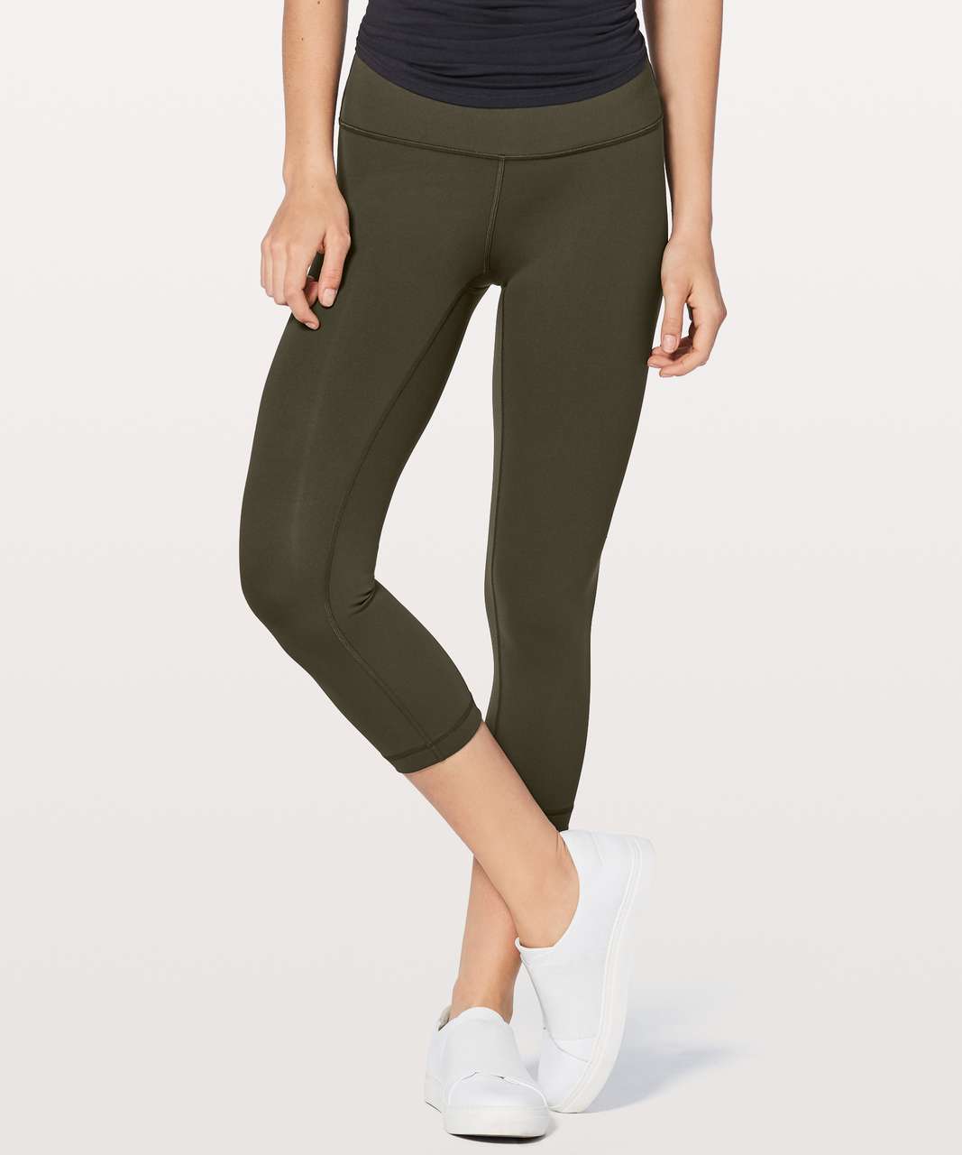 Lululemon Wunder Under Crop (Hi-Rise) *Full-On Luxtreme 21" - Dark Olive (First Release)