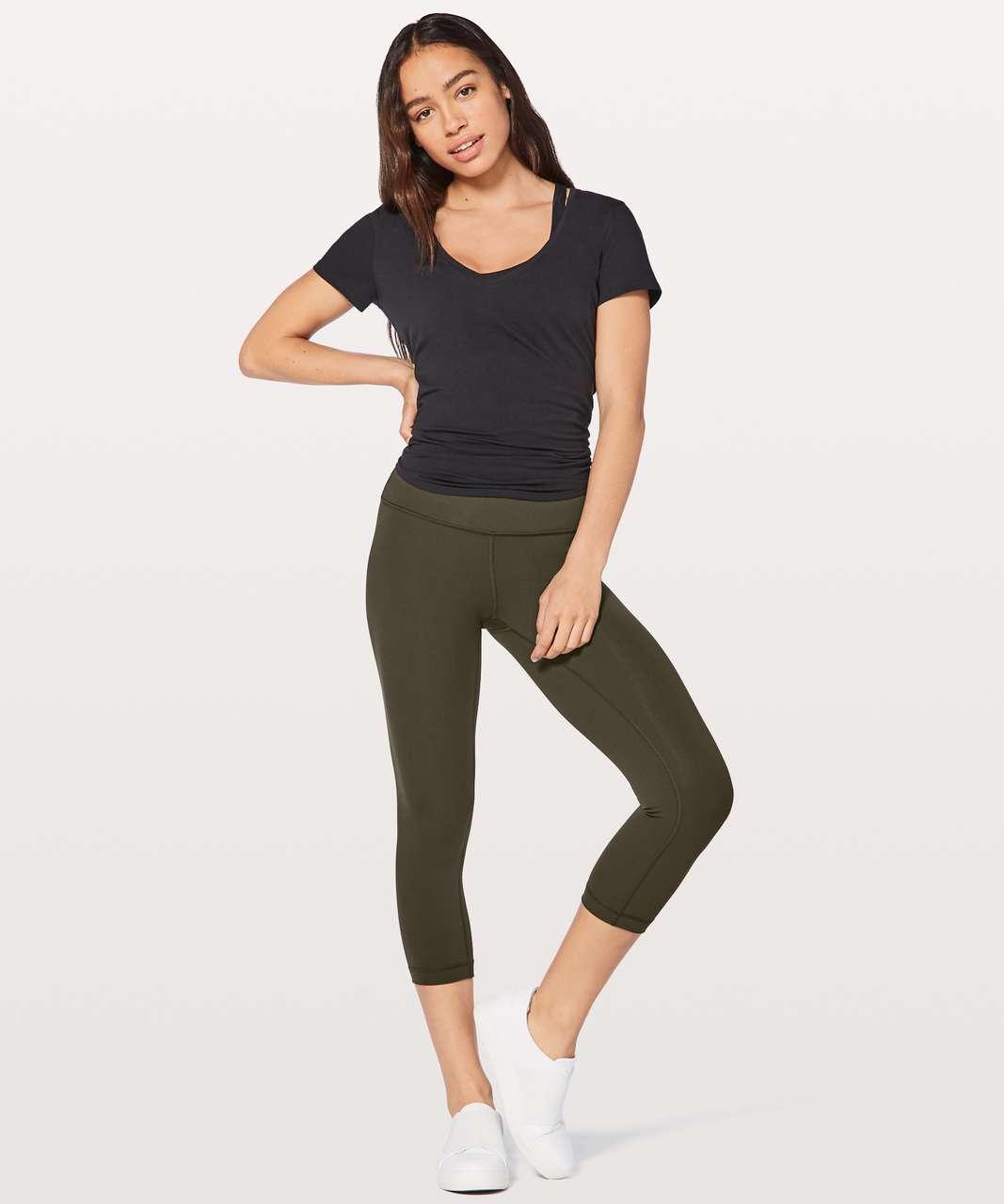 Lululemon Wunder Under Crop (Hi-Rise) *Full-On Luxtreme 21" - Dark Olive (First Release)