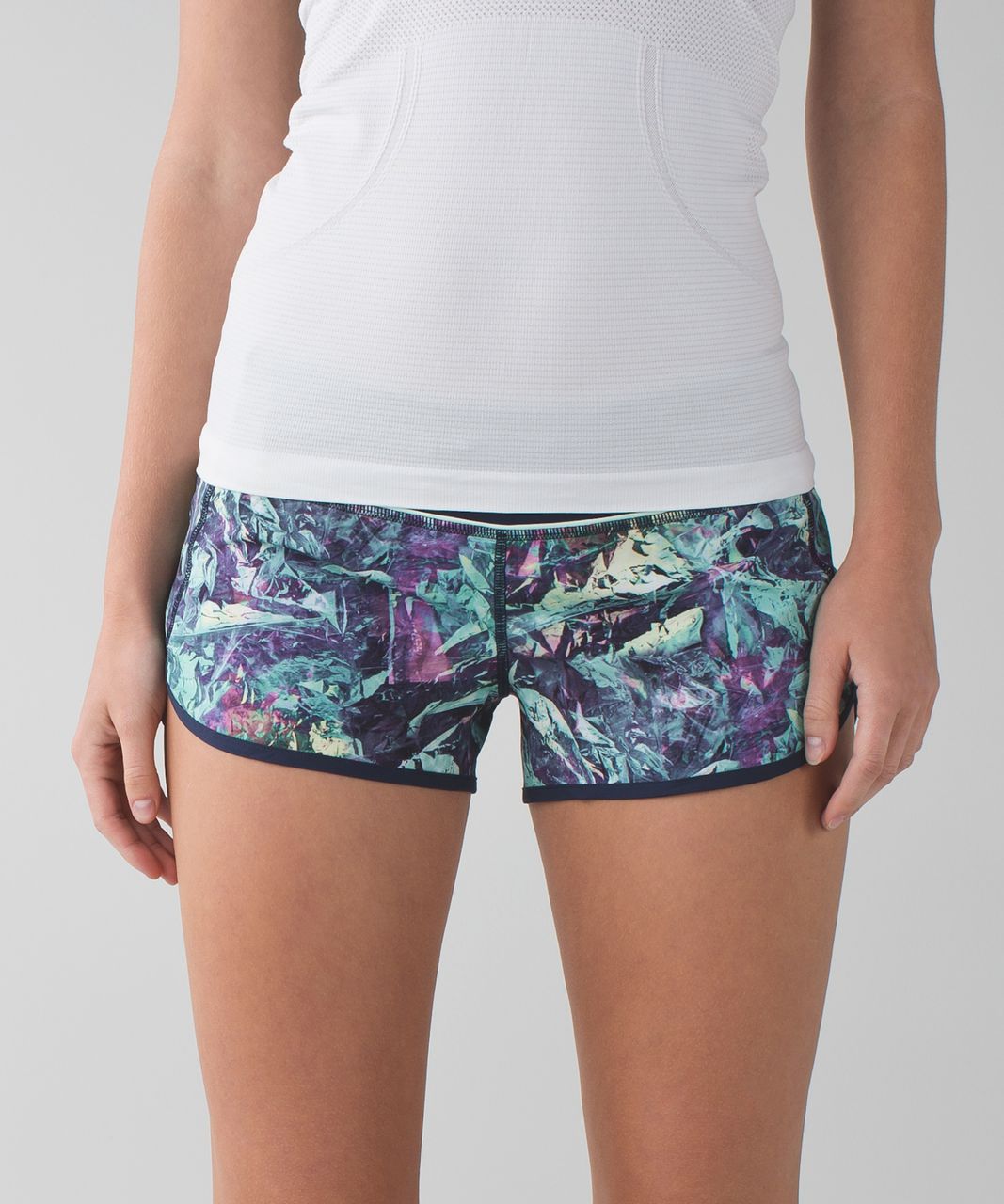 Lululemon Run:  Speed Short *4-way Stretch - Iridescent Multi / Deep Navy