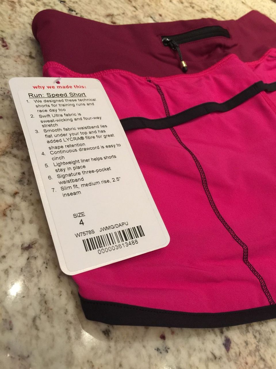 Lululemon Run: Speed Short *4-way Stretch - Jewelled Magenta / Dashing ...