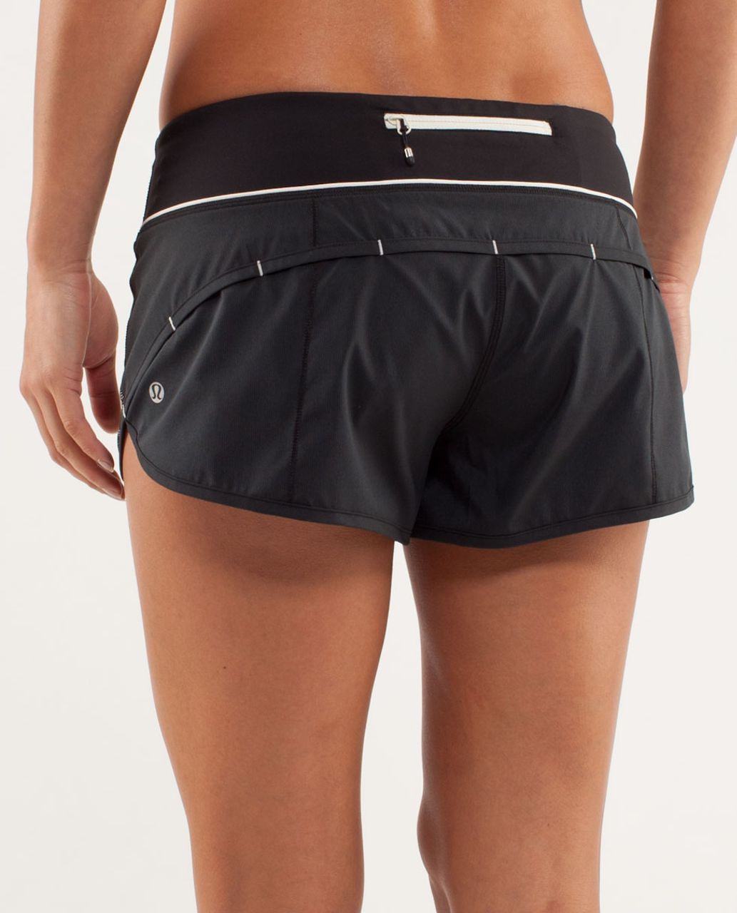 Lululemon Run:  Speed Short - Laceoflage Polar Cream Black / Black