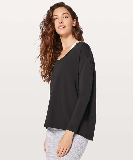 Lululemon Back in Action Long Sleeve Dress - Black - lulu fanatics