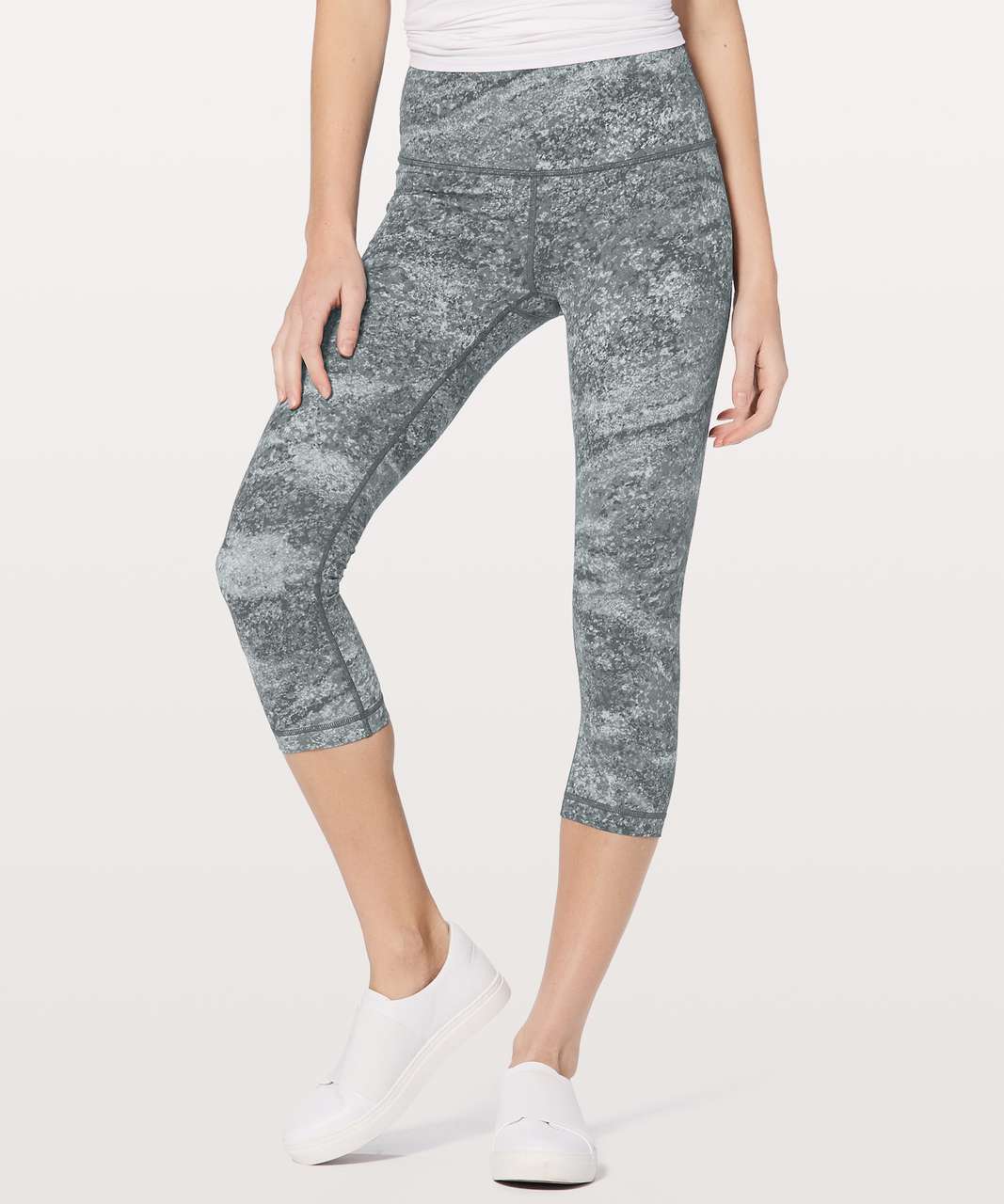 Lululemon High Rise Leggings 28” Gray Grey Thick Textured Knit