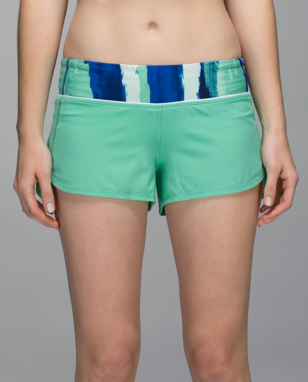 Lululemon Run:  Speed Short *4-way Stretch - Menthol / Brush Strokes Harbor Blue Menthol