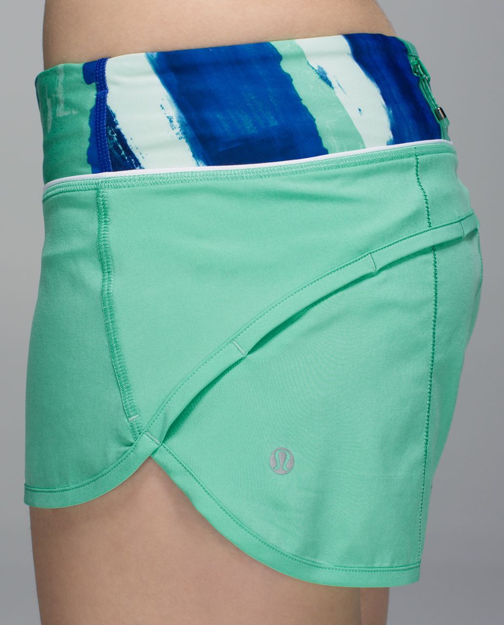 Lululemon Run:  Speed Short *4-way Stretch - Menthol / Brush Strokes Harbor Blue Menthol