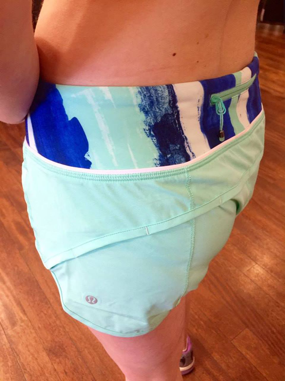 Lululemon Run:  Speed Short *4-way Stretch - Menthol / Brush Strokes Harbor Blue Menthol