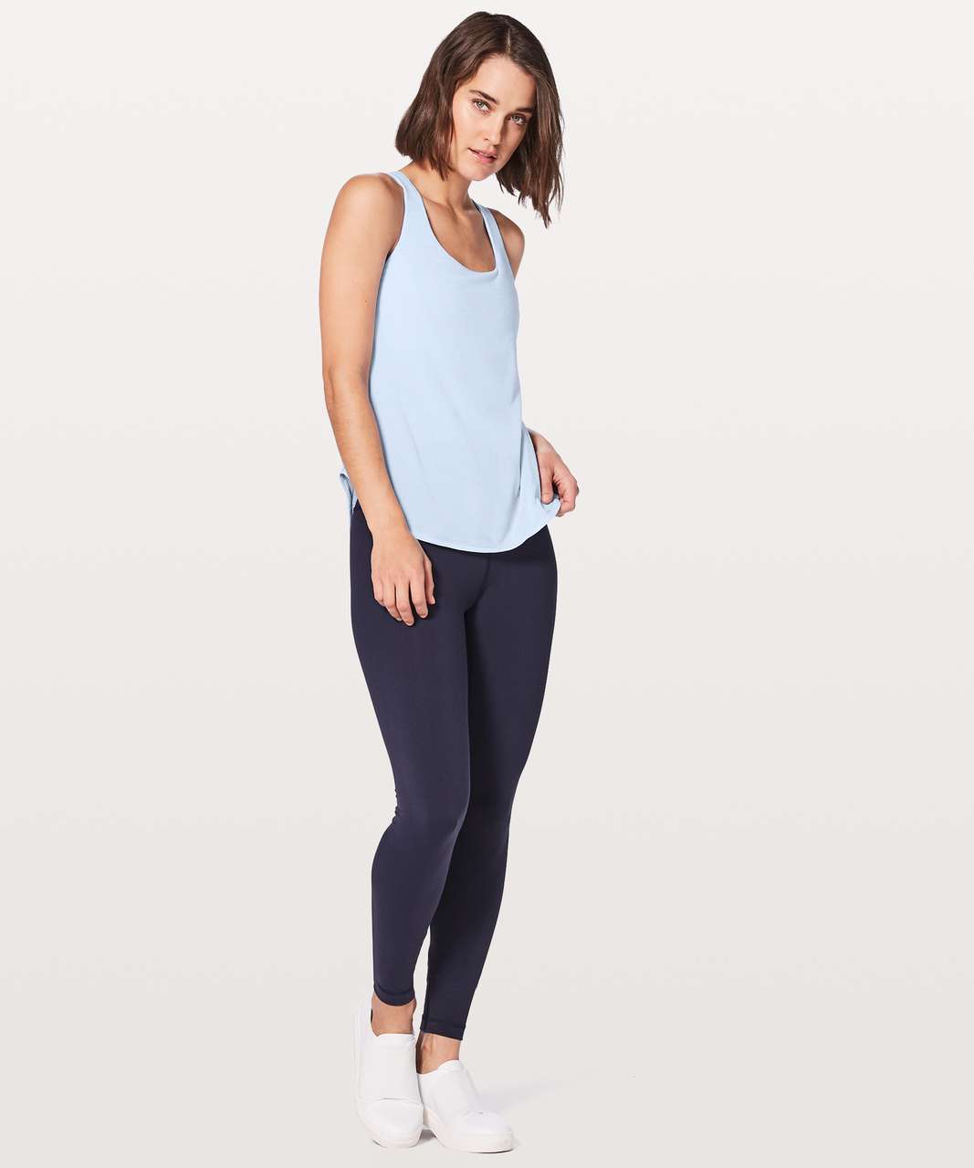 Lululemon Free To Be Serene Tank (2 In 1) Medium Support For C/D Cup -  Heathered Cool Breeze / Cool Breeze - lulu fanatics