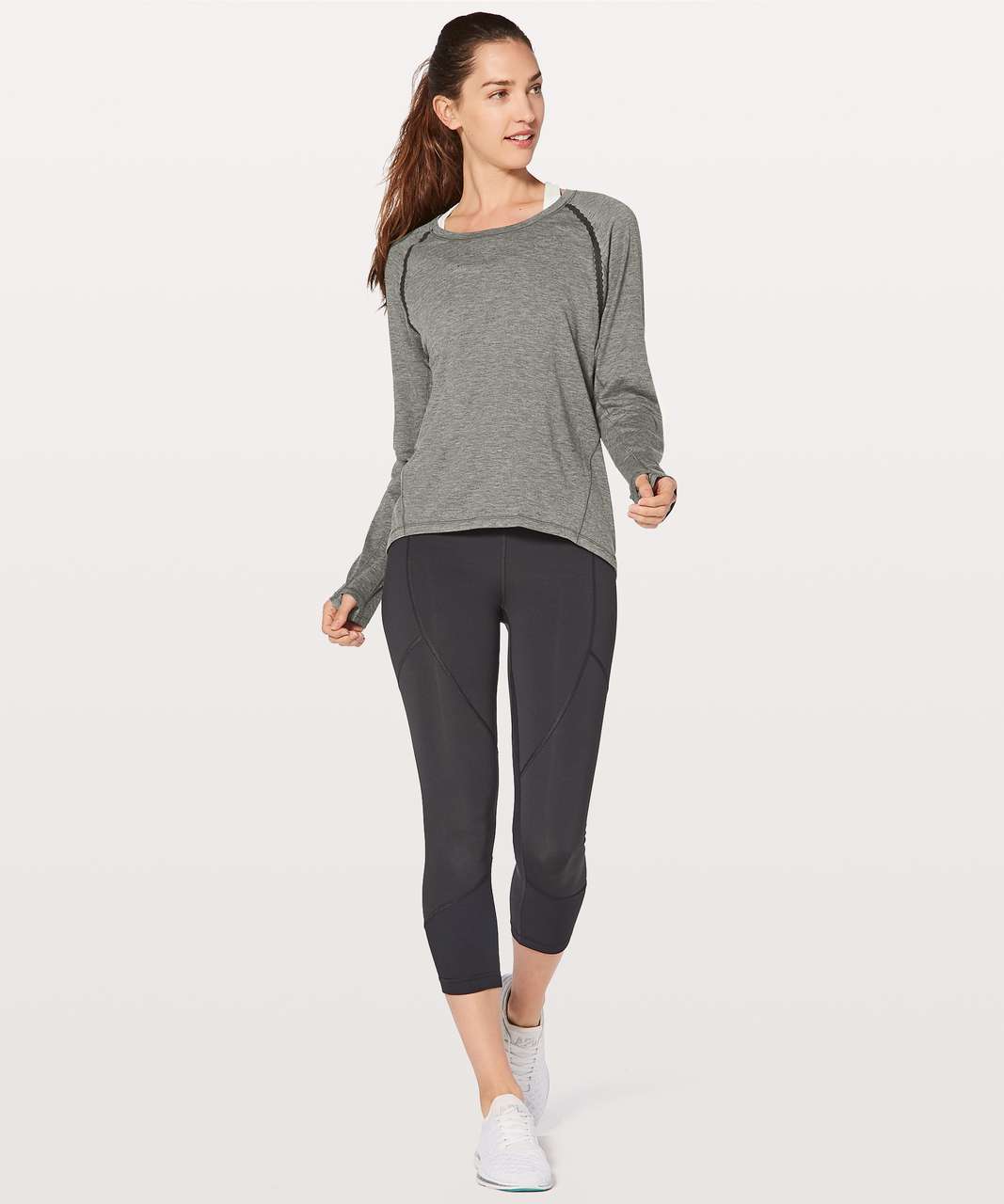 Lululemon Stop Drop & Squat Long Sleeve - Heathered Black