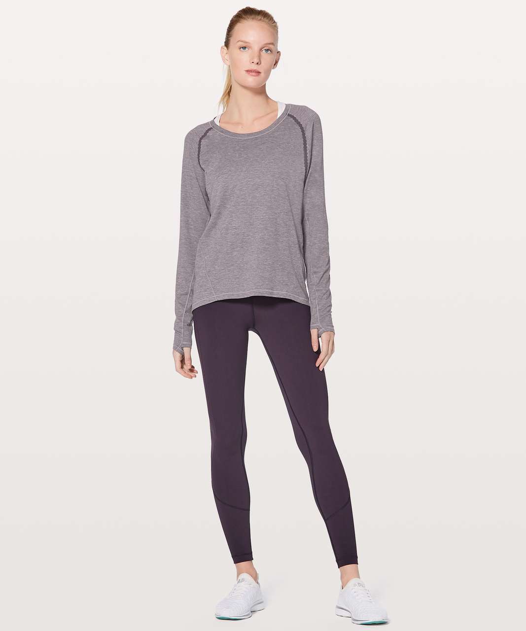 Lululemon Stop Drop & Squat Long Sleeve - Heathered Black Currant