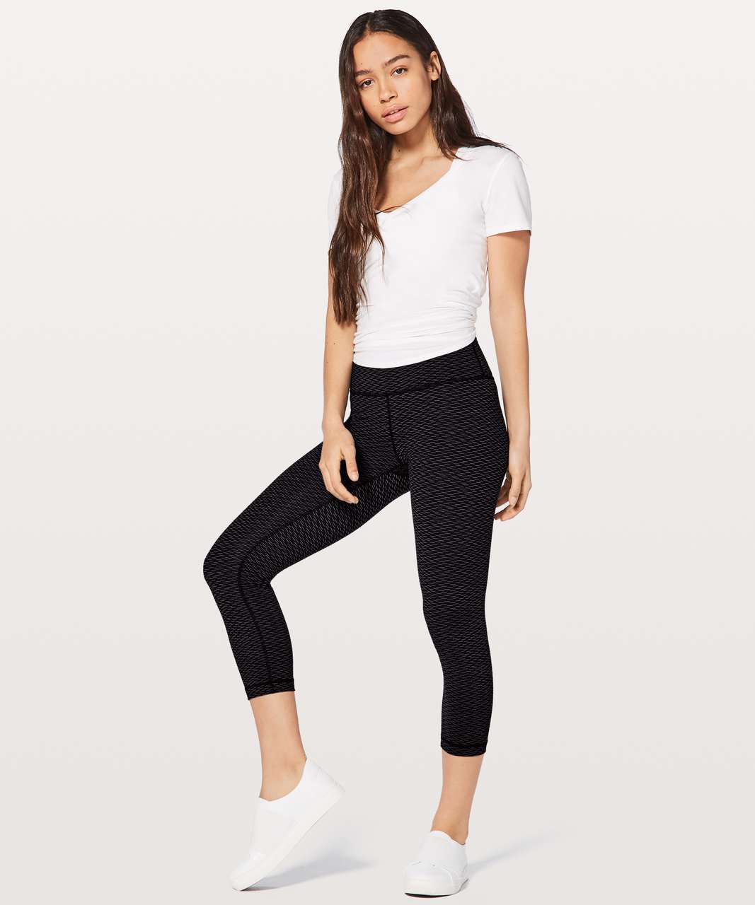 Lululemon Wunder Under Crop (Hi-Rise) 21" - Score Jacquard Black Luna