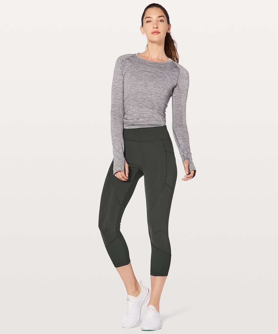 Lululemon Sz 2 Womens Game Point Crop 23 Leggings Black Side