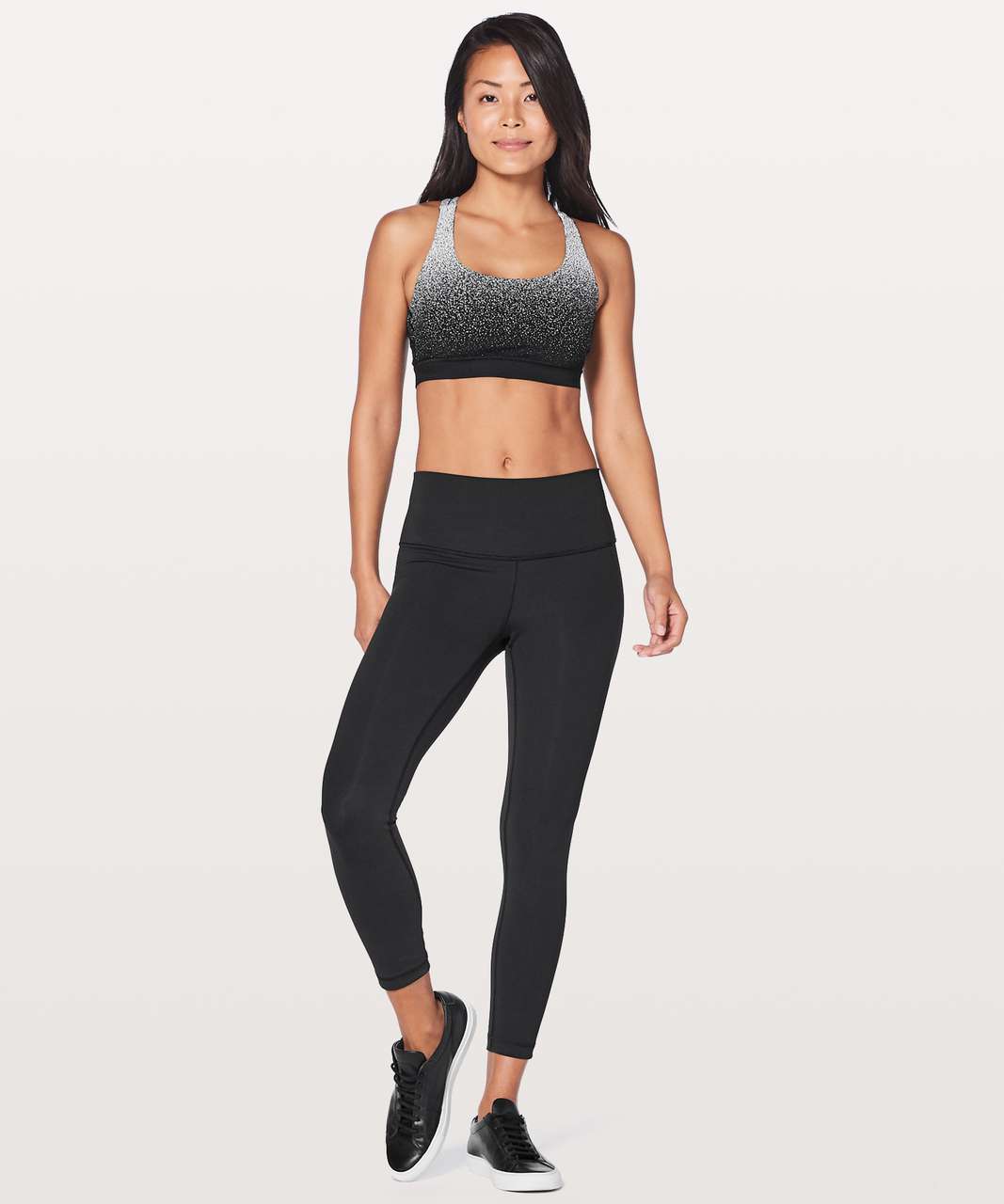 NWT Lululemon Energy Bra size:4 Ombre Speckle Stop Jacquard Black White