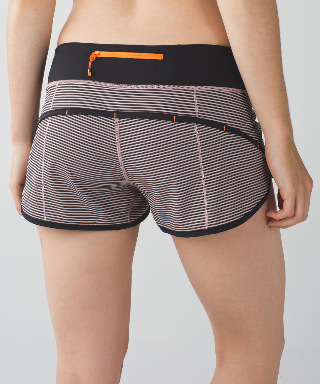 Lululemon Run:  Speed Short *4-way Stretch - Mini Pop Stripe Printed Mink Berry Black / Black