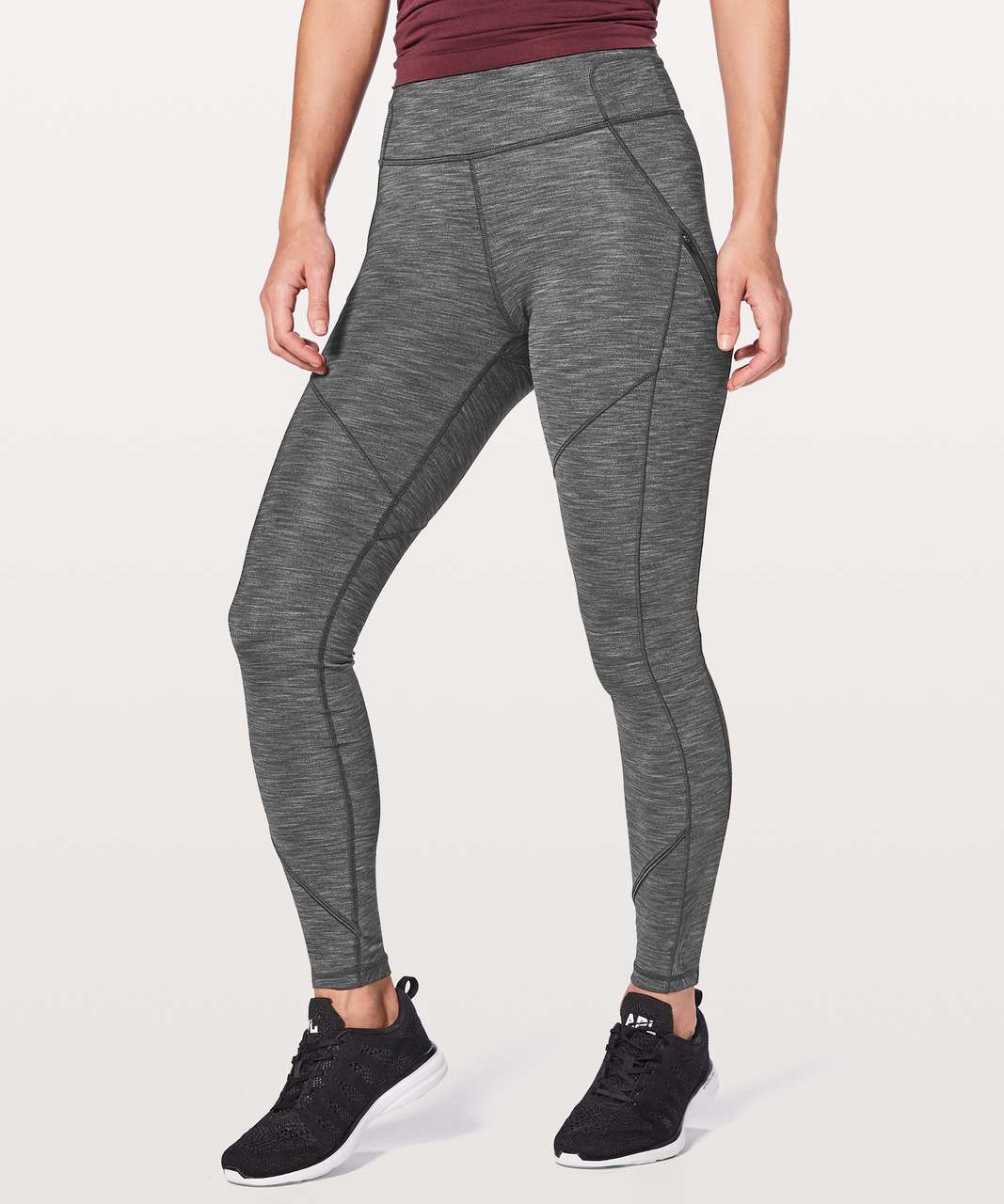 Lululemon Rain-On Train-On Tight - Heathered Black - lulu fanatics