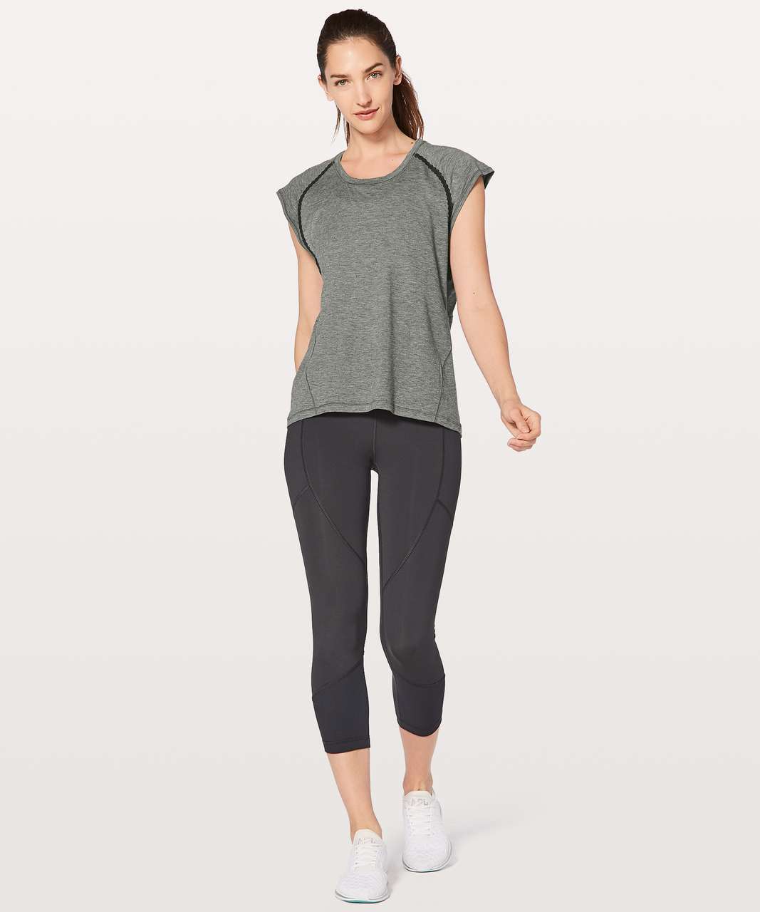 Lululemon Stop Drop & Squat Short Sleeve - Heathered Black