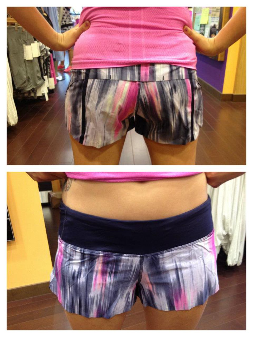 Lululemon Run:  Speed Short *Naked Seam - Mirage Deep Indigo / Black