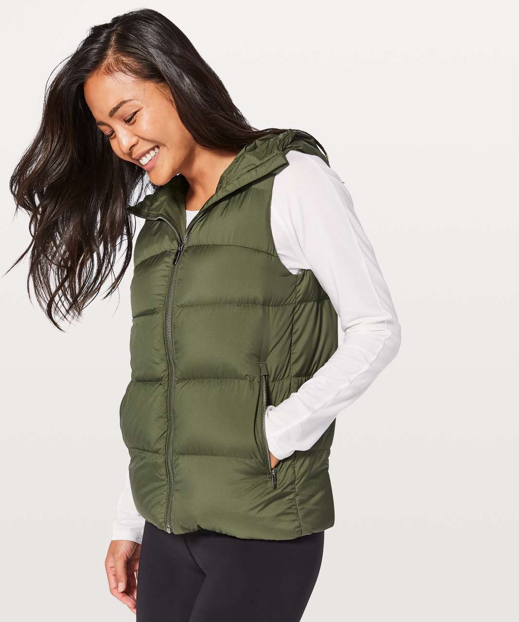 LULULEMON Wunder cropped hooded padded Glyde vest