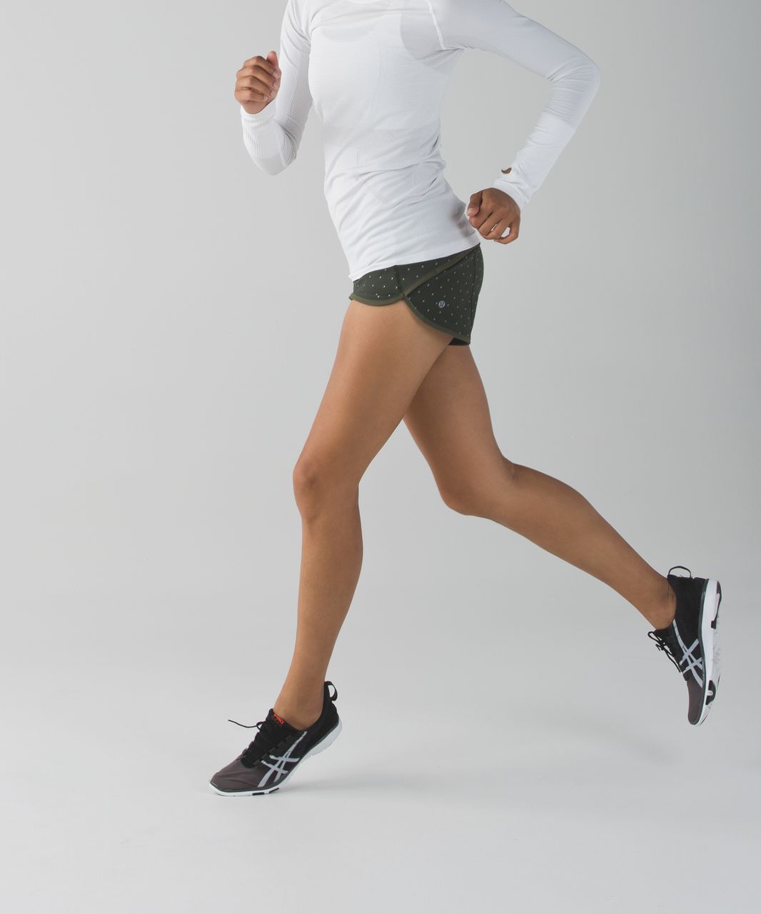 Lululemon Run:  Speed Short *Nightfall Reflective - Night Fall Gator Green Silver / Gator Green