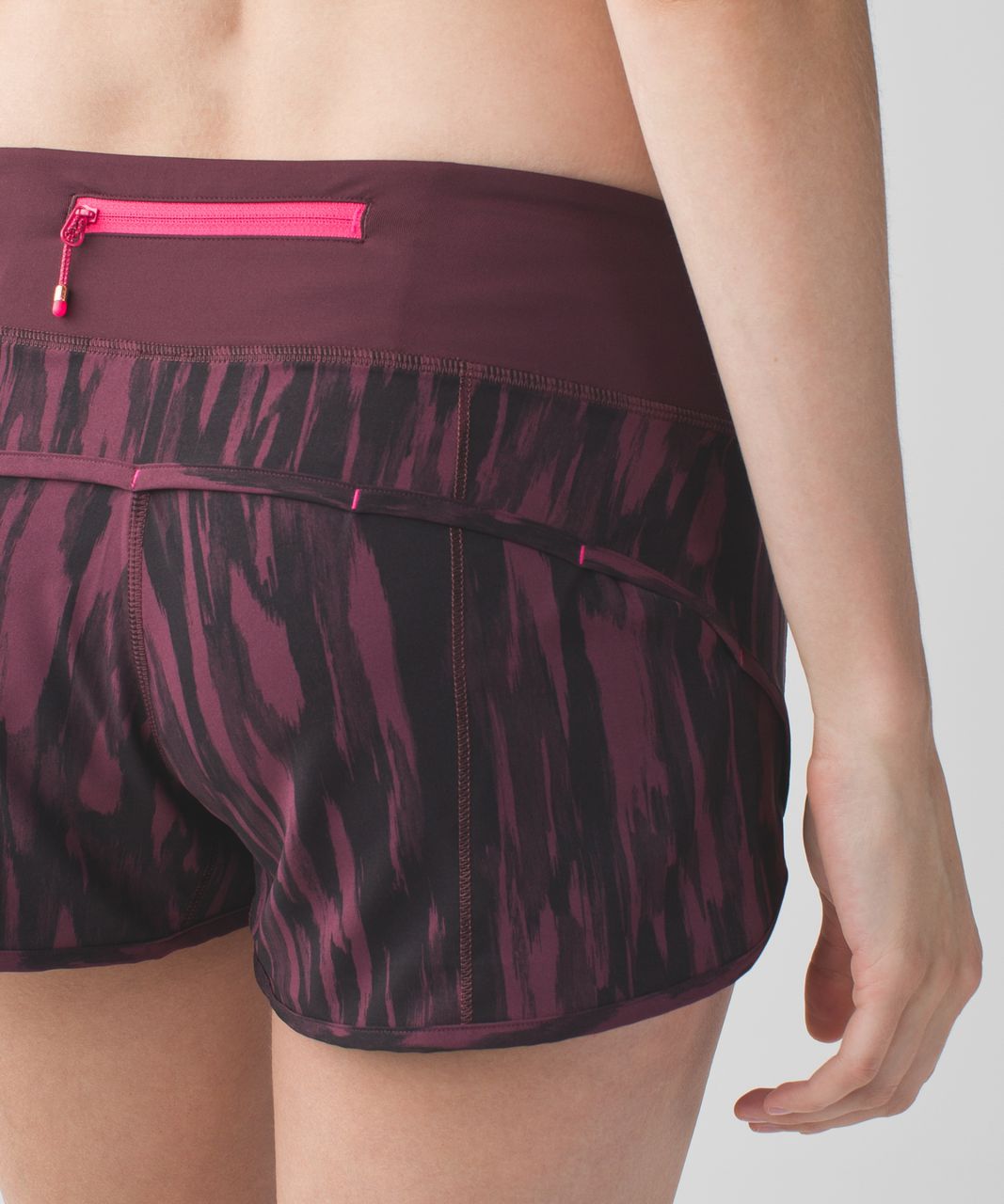 Lululemon Run:  Speed Short *4-way Stretch - Painted Animal Bordeaux Drama Black / Bordeaux Drama