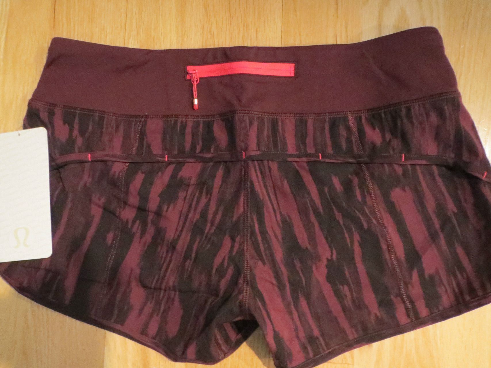 Lululemon Run:  Speed Short *4-way Stretch - Painted Animal Bordeaux Drama Black / Bordeaux Drama