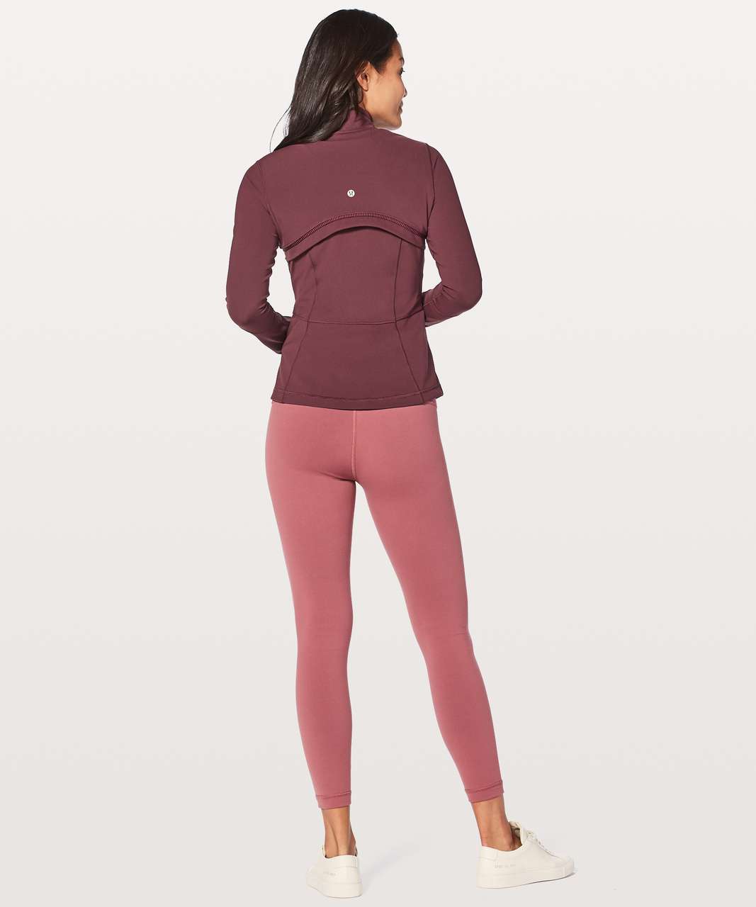 An older define jacket in a red/pink(not sure what color it is) and some  swift speed tights in I think melanite. Love this color combination. :  r/lululemon