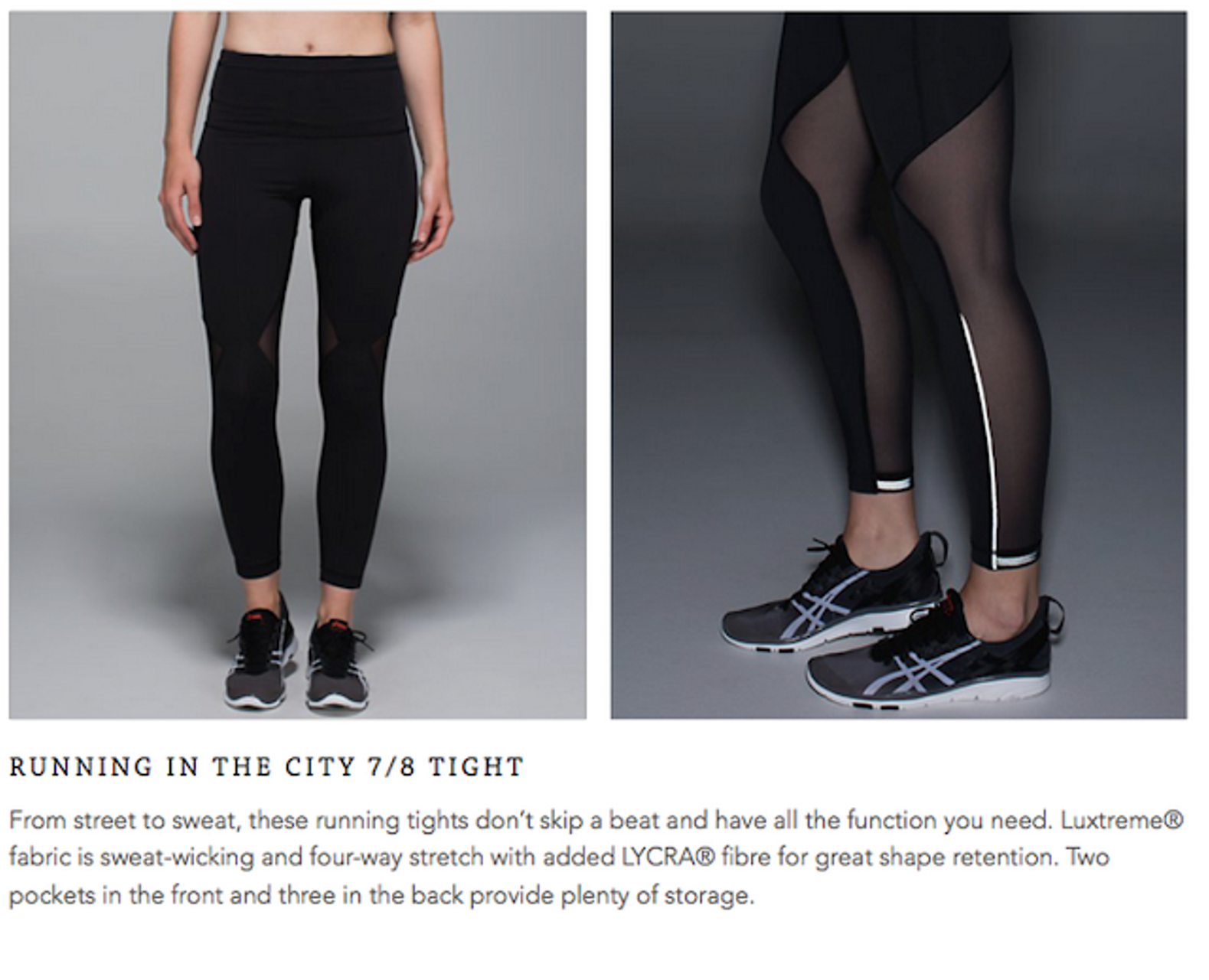 Lululemon Running In The City 7/8 Tight - Black