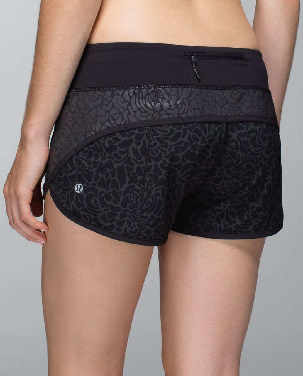 Lululemon Run:  Speed Short *Graphic - Petal Camo Printed Black Deep Coal / Black