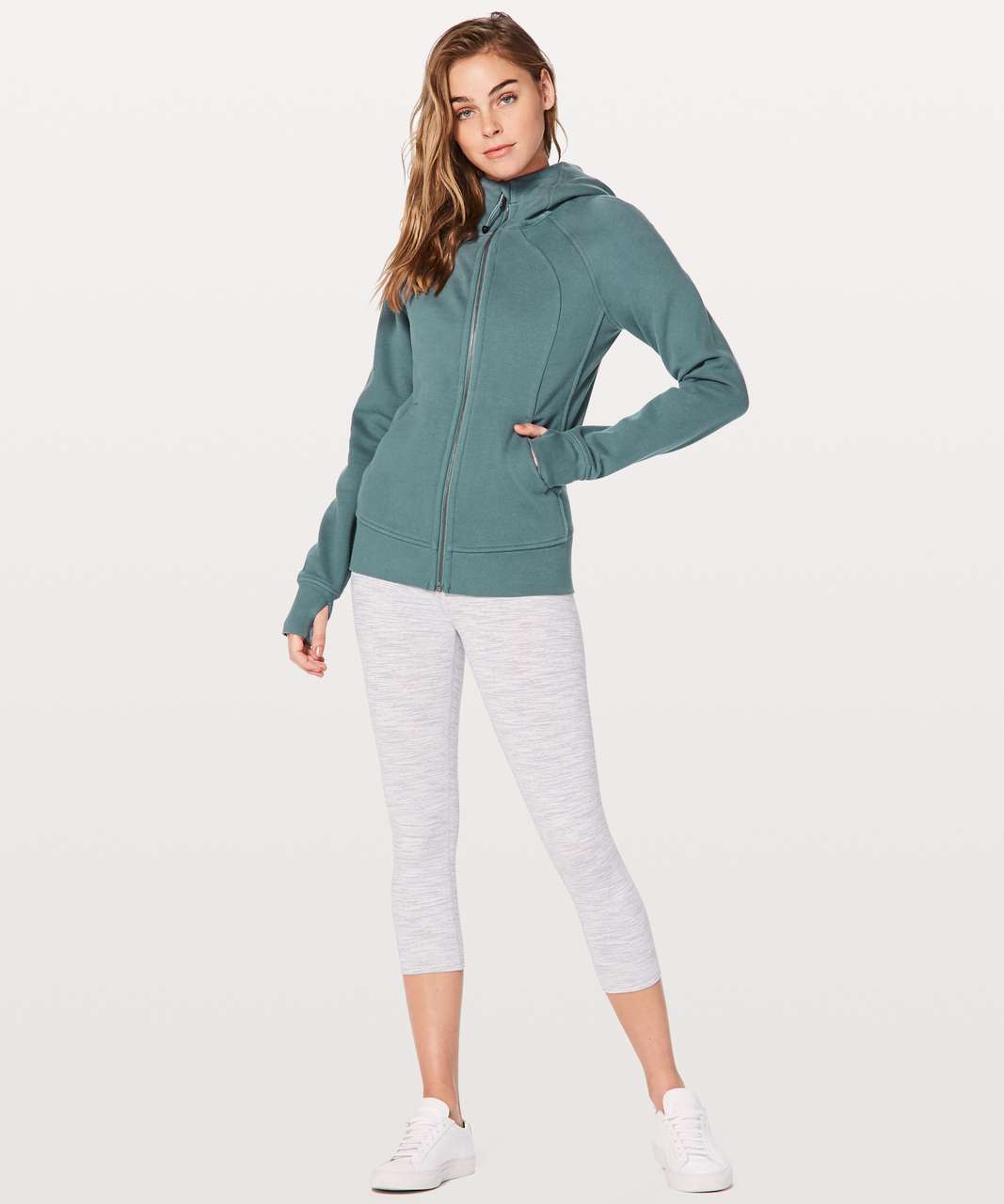 Lululemon Scuba Hoodie Light Cotton Fleece - Mystic Green - lulu fanatics