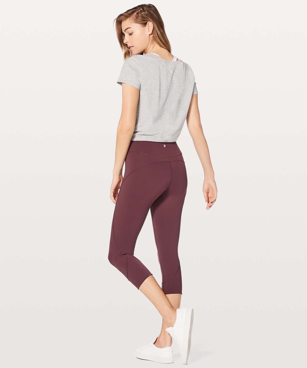 Lululemon In Movement Crop Leggings Everlux 19 Purple Antique Bark Women's  Sz 8