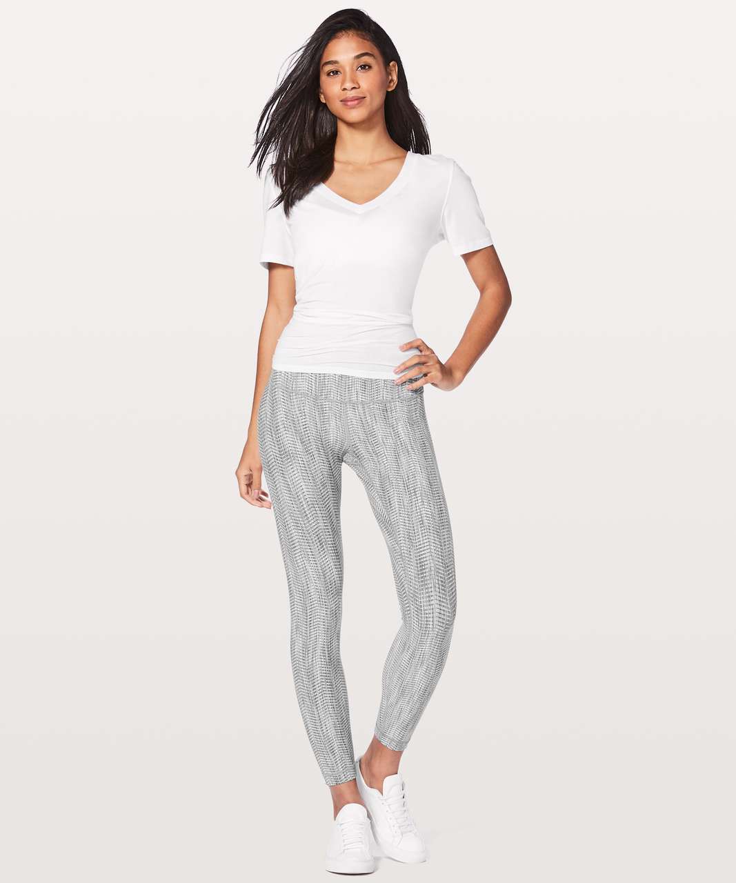 Lululemon Wunder Under Hi-Rise 7/8 Tight *Luxtreme 25 - Power Luxtreme  Arrow Jacquard Battleship Silver Spoon - lulu fanatics