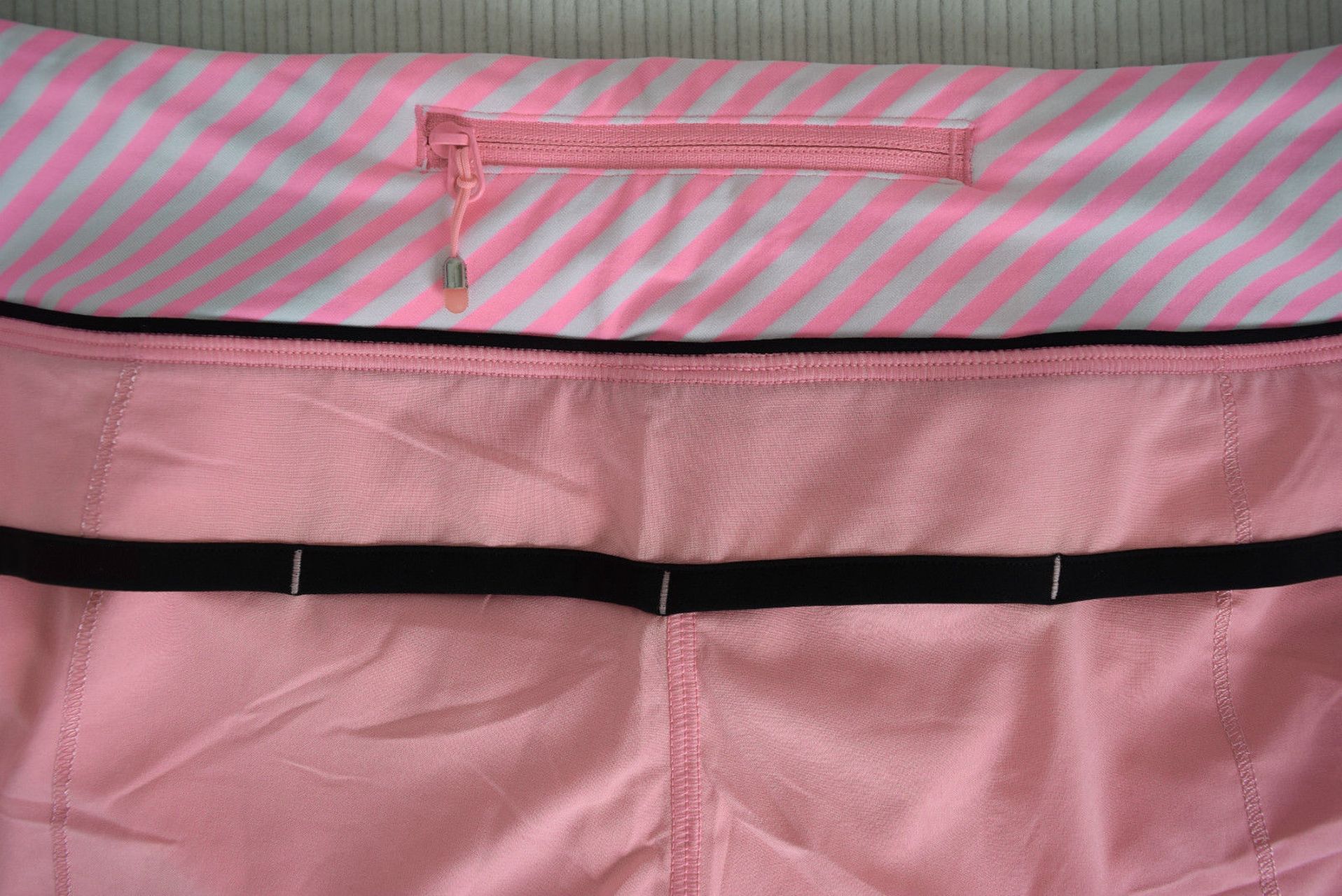 Lululemon Run:  Speed Short - Pink Shell / Classic Stripe White Pink Shell / Black